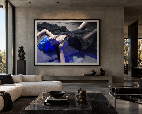 Blue Velvet by LiAns JadAn displayed as framed fine art in a high-end brutalist concrete home
